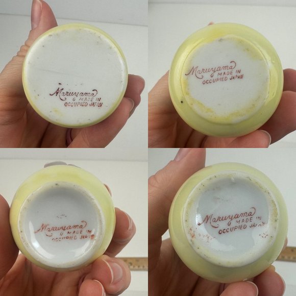 Vtg 40s/50s Maruyama Miniature Small Vases Pink Rose Floral Japan Damaged READ - Picture 3 of 8